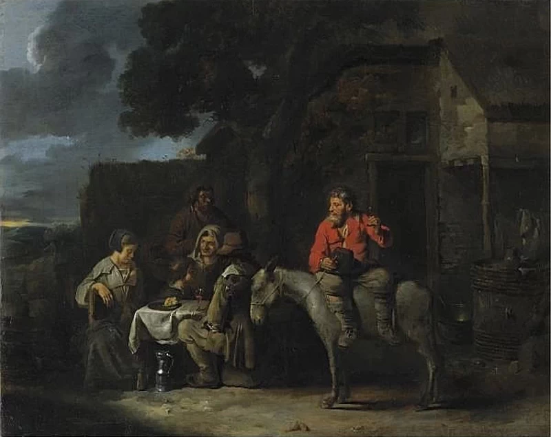 Contadini fuori da una locanda